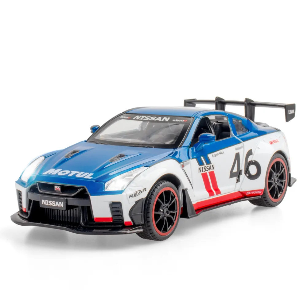 1:22 Nissan GT-R Sports Car High Simulation Diecast Sound Light Car Metal Alloy Model Car Children\'s toys collection gifts