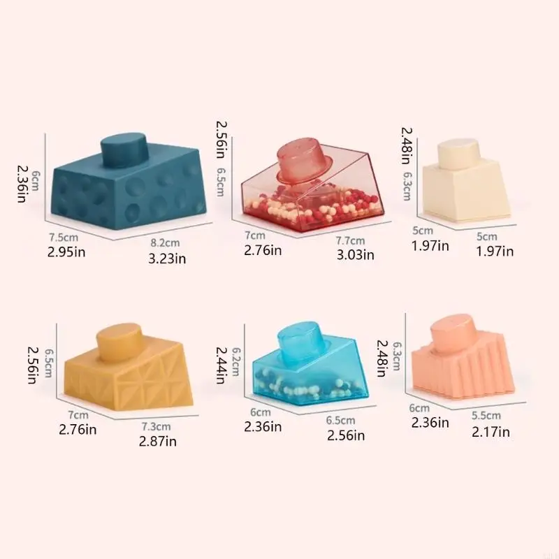 明るい色の赤ちゃんスタッキングキューブ早期学習創造的な構築ブロック A2UB