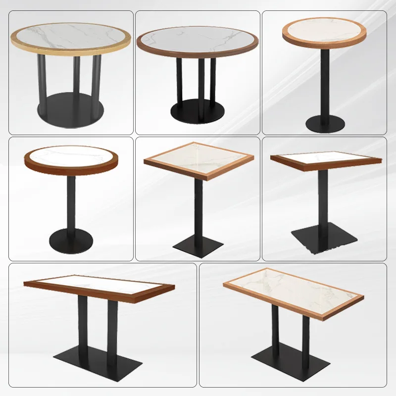 

Clear bar Cafe dining table Bistro commercial table Bar Milk tea shop Simple casual small round table