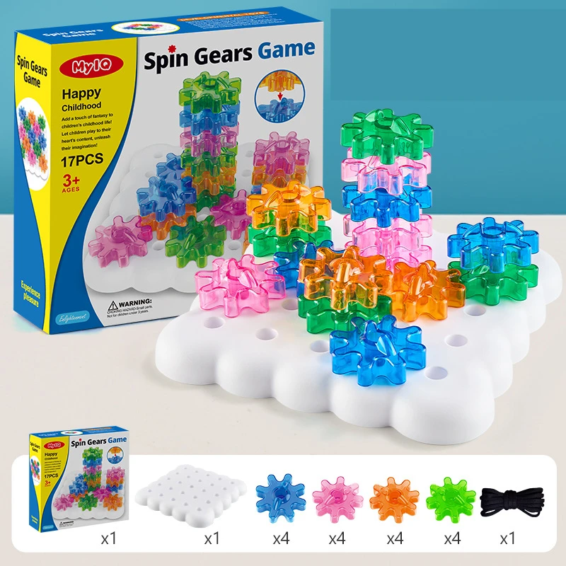 Blocs de construction géométriques pour enfants, jouets, engrenages rotatifs, jeu de société, jeu de cordage, exercice de forme, reconnaissance des couleurs, cadeaux