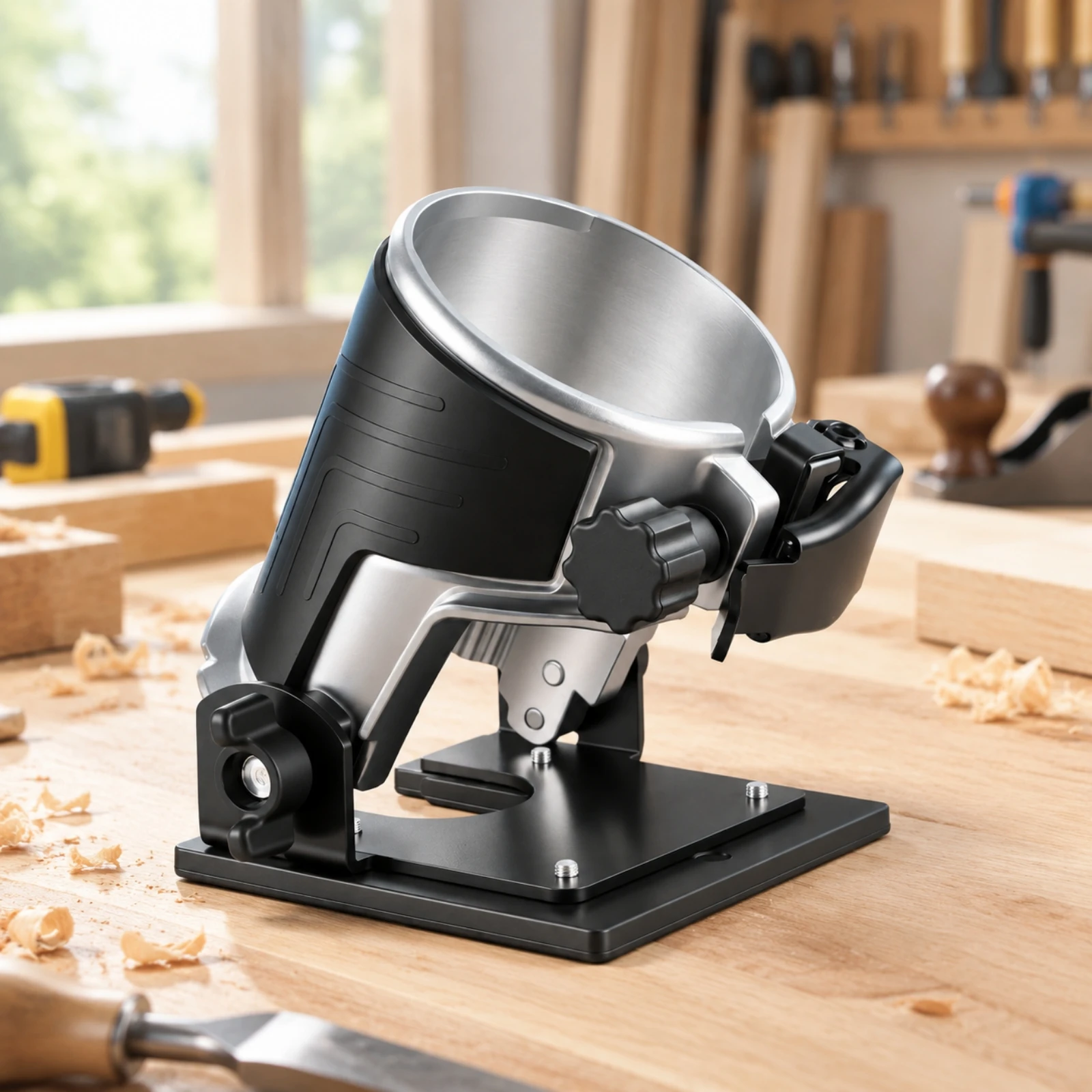 Adjustable Angled Trim Router Base Compact Angled Router Cradle Base Woodworking Tool Accessory Wear-Resistant Easy to Operate