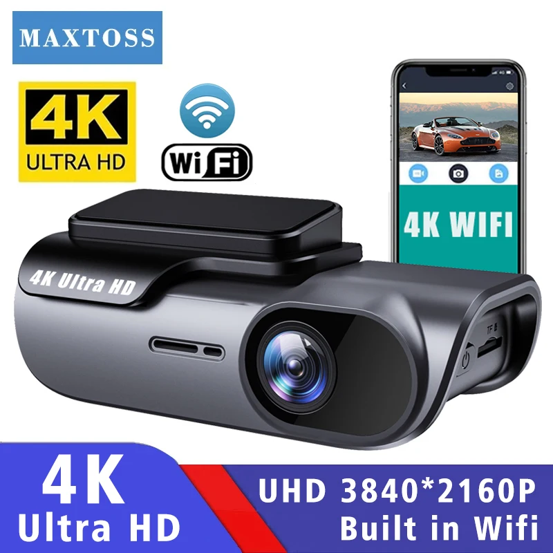 UHD 4K Dash Cam 3840*2160P Car DVR WIFI Camera Video Drive Recorder Dashcam Registrar Black Box 24 Hour Monitoring Night Vision