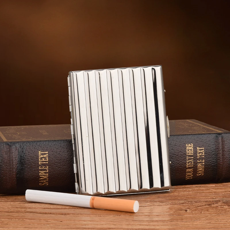 Cigarette Boxes of 10 , 12 , 16 , 20 Cigarettes, Personalized and Creative Ultra-thin Portable Brass Cigarette Box