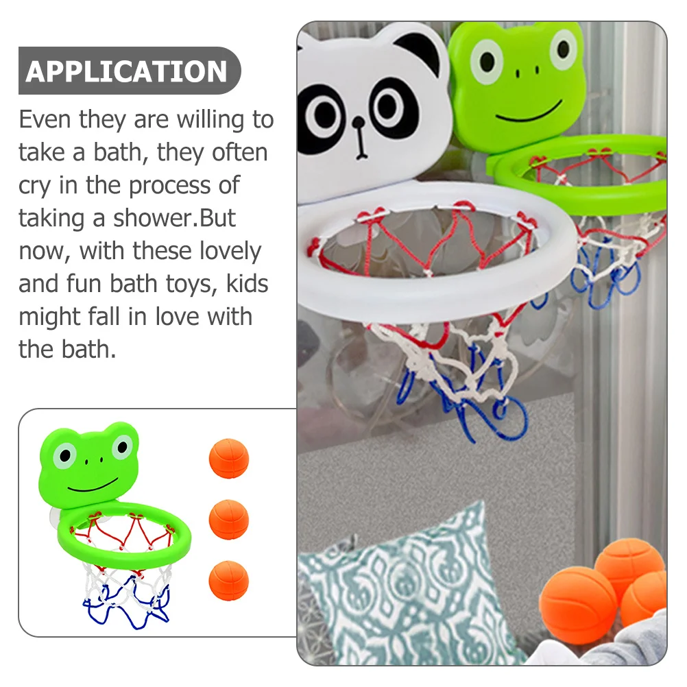 1 set 1 Set Bathroom Basketball Smooth Design Bathing For Kids Children Sports Training Plaything Indoor Game Baby Shower Gift