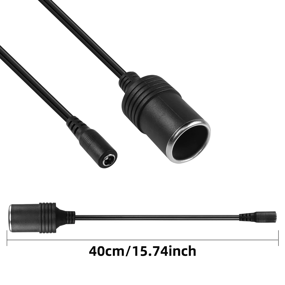 Cigarette Lighter Power Supply Cable Car Cigar Lighter Female Socket to DC 5.5mm x 2.1mm Plug Jack Adapter for Car Charger 12V