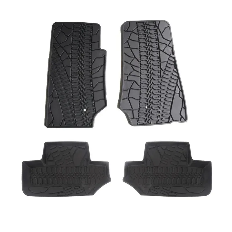 Voor Jeep Wrangler Jk 2007-2017 2 Deuren 4 Deuren Zwart Waterdicht Rubber Auto Vloermat Antislip Tapijt Interieuraccessoires