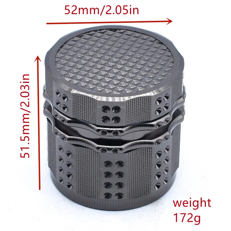 New 52mm diameter cigarette grinder with four layers of metal spice grinder