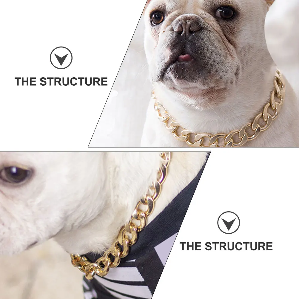 

Pet Gold Chain Dog Necklace Electroplated Aluminum Round Edge Polished Surface Smooth Daily Wear Party Summer Collar