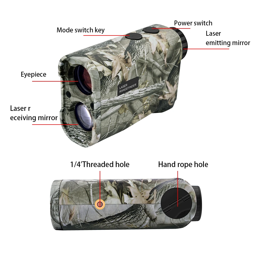 RZ Laser Rangefinder For Hunting 1000m 600m 800m Slope Flag-Lock slope pin Golf rangefinder Telescope Distance Meter