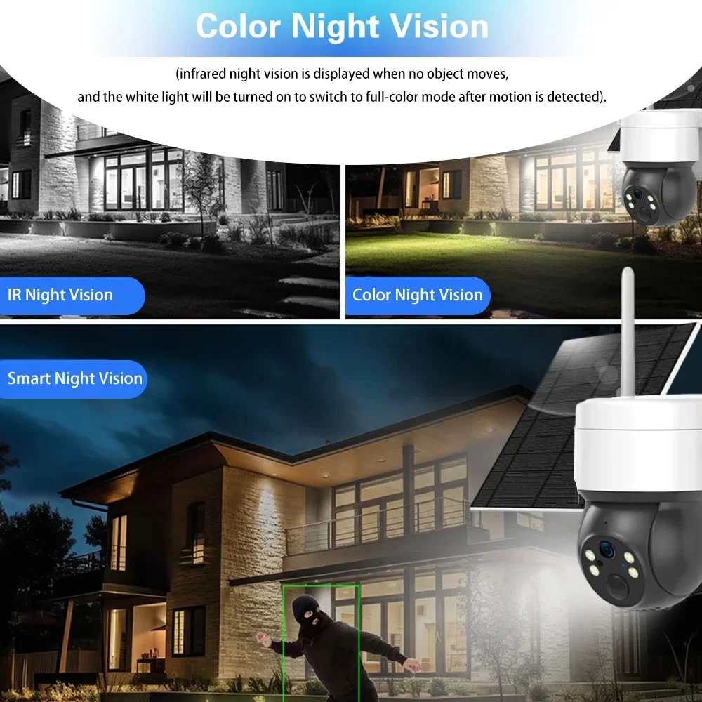 6K 12MP WiFi Camera Three Lens Outdoor Camera Wireless 4K 8MP Security Surveillance Color Night Vision PTZ 360° Panoramic Camera