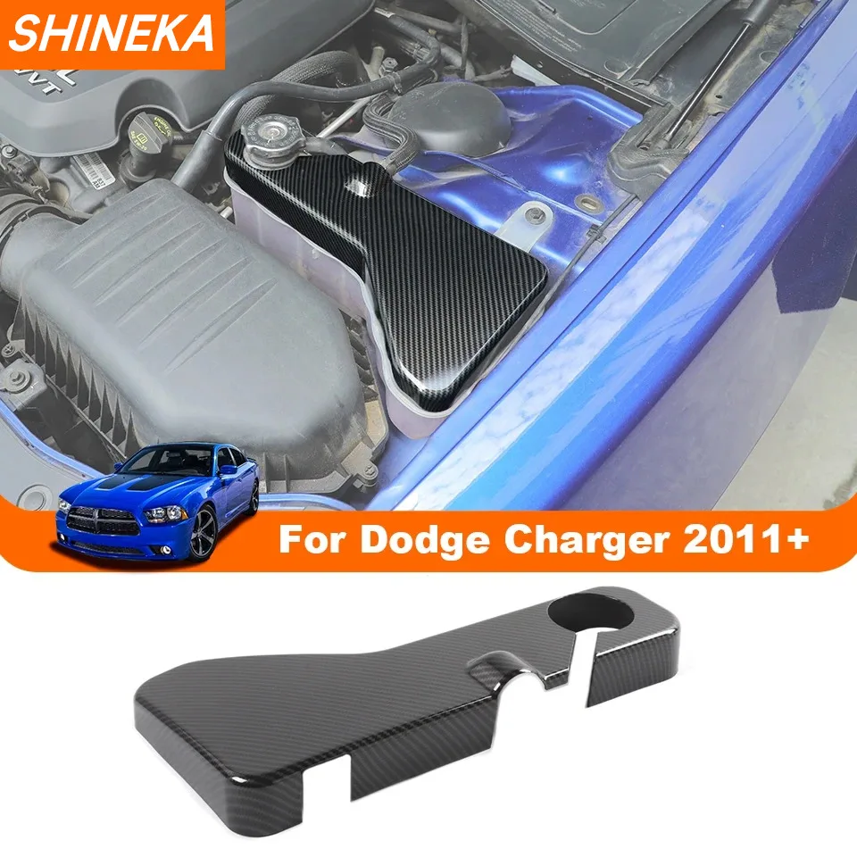 SHINEKA Car Engine Hood Coolant Lid Decoration Cover For Dodge Charger/Challenger For Chrysler 300C 2011 Up Interior Accessories