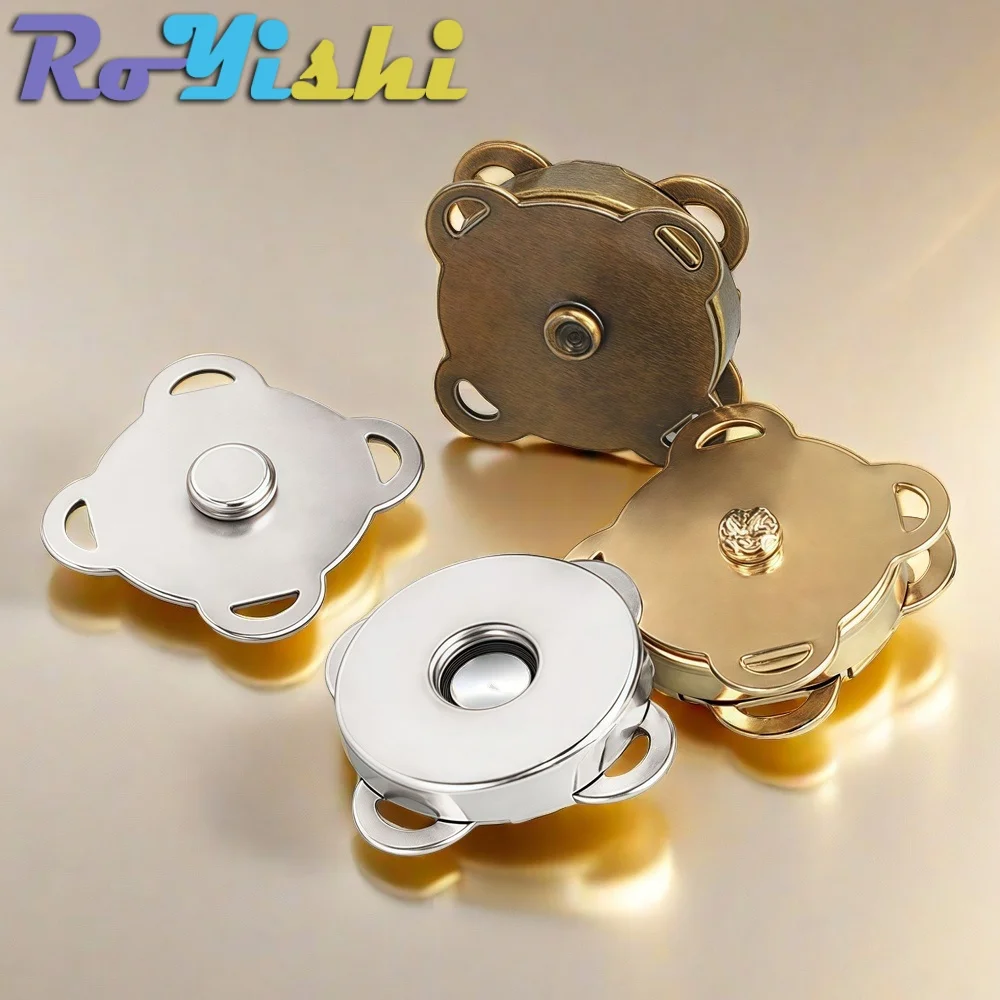 4-200 Sets 14/18mm Magnetic Snap Fasteners Clasps Buttons Handbag Purse Wallet Craft Bag Parts Mini Adsorption Buckle DIY Craft