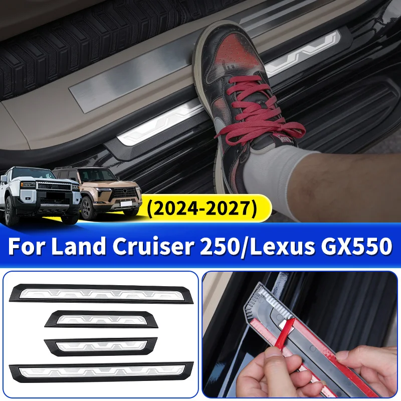 For Toyota Prado LC250 Lexus GX550 2024-2027 Door Sill Step Guard Protector Anti Scratch Exterior Decoration Accessories