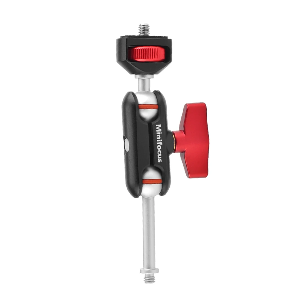 Mini brazo mágico con cabeza de bola Dual, trípode ajustable, brazo mágico con Monitor de campo de tornillo de 1/4 pulgadas, montaje para jaula de cámara, micrófono, luz LED