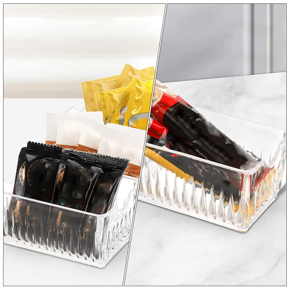 

4Pcs Acrylic Tea Bag Organizer Sugar Packet Holder Desktop Storage Boxes Stackable Organizer for Coffee Creamer Home Office