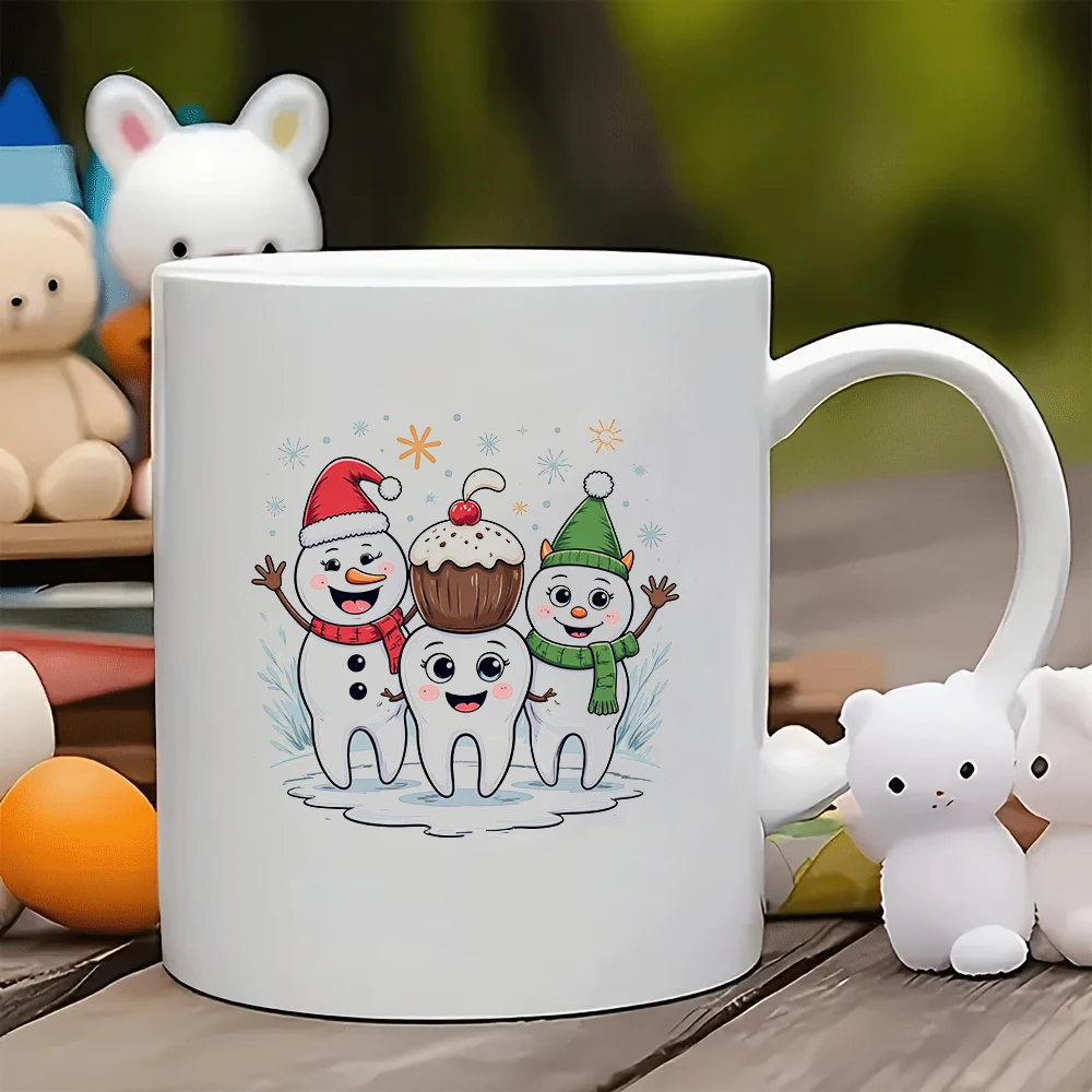 

11oz Cartoon Snowman Mug + Christmas Gift Santa Claus Kids Cup Family Office Coffee Cup Set