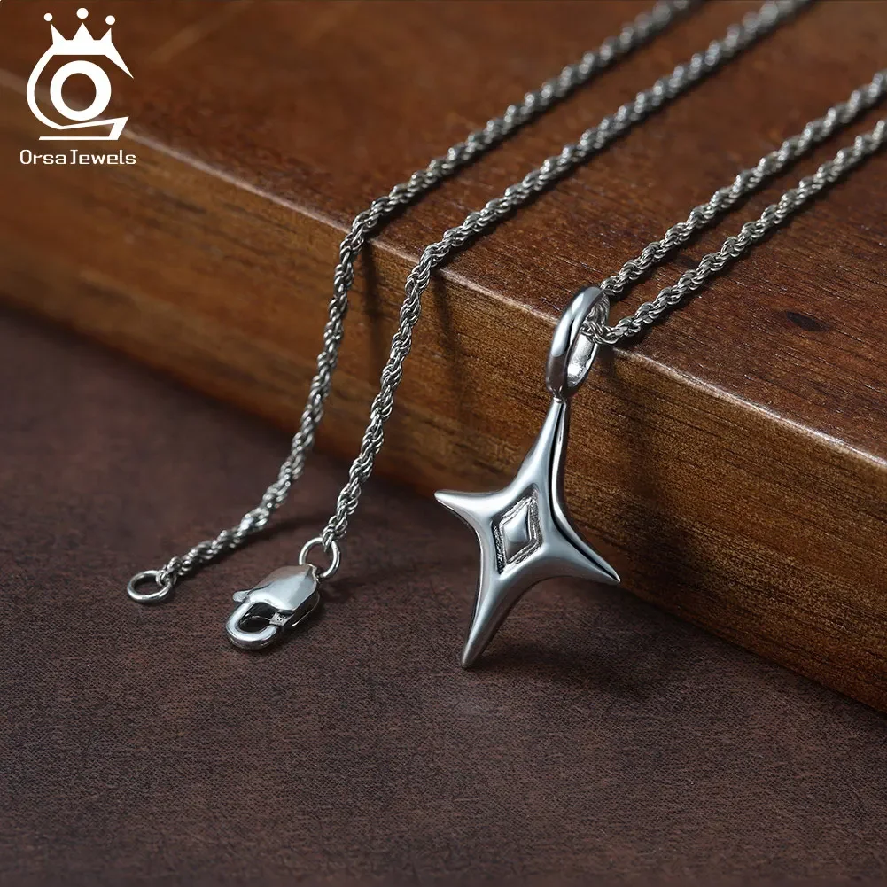 

ORSA JEWELS Vintage S925 Silver Cross Necklace for Men Religious Cross Pendant Choker Chain Unisex Church Jewelry SNMN14