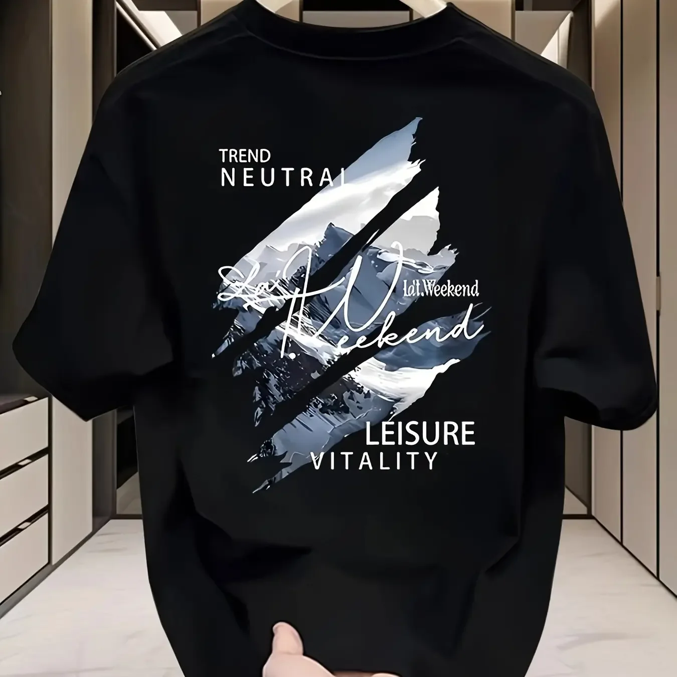 

Summer Street Fashion Men's T-shirt Simple and Trendy Design Comfortable and Breathable 100% Pure Cotton