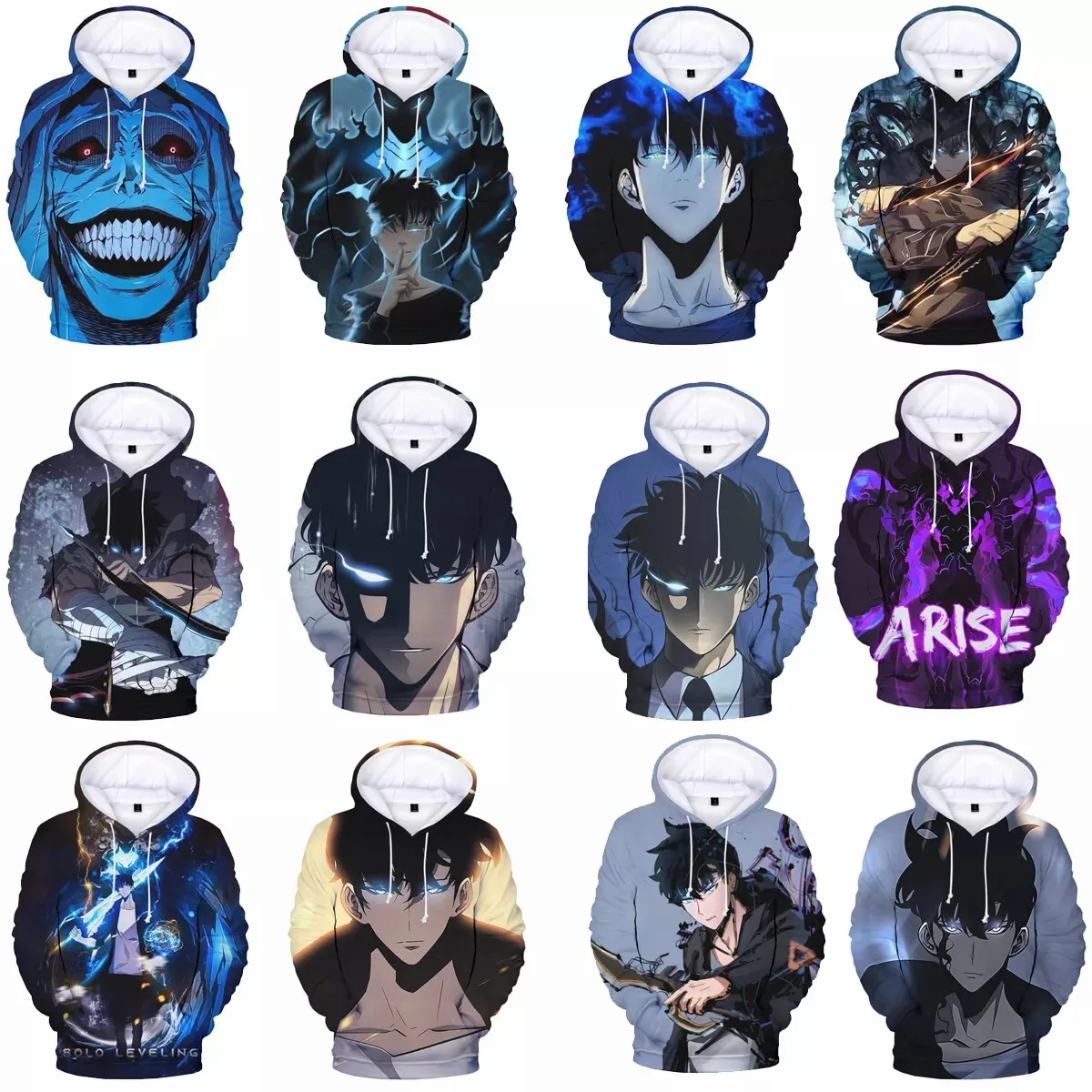 Anime Manga Solo Leveling 3D Hoodies Cosplay Sung Jin Woo Sweatshirts Hooded Fashion Pullovers