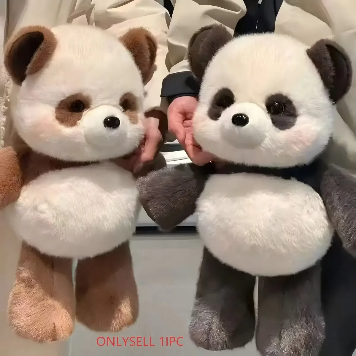 Cute Running Panda Doll Decoration, 17-Inch Soft Realistic Giant Panda Stuffed Animal Toy, Perfect Birthday Gift for Girls and Kids, Huggable Stuffed Animal