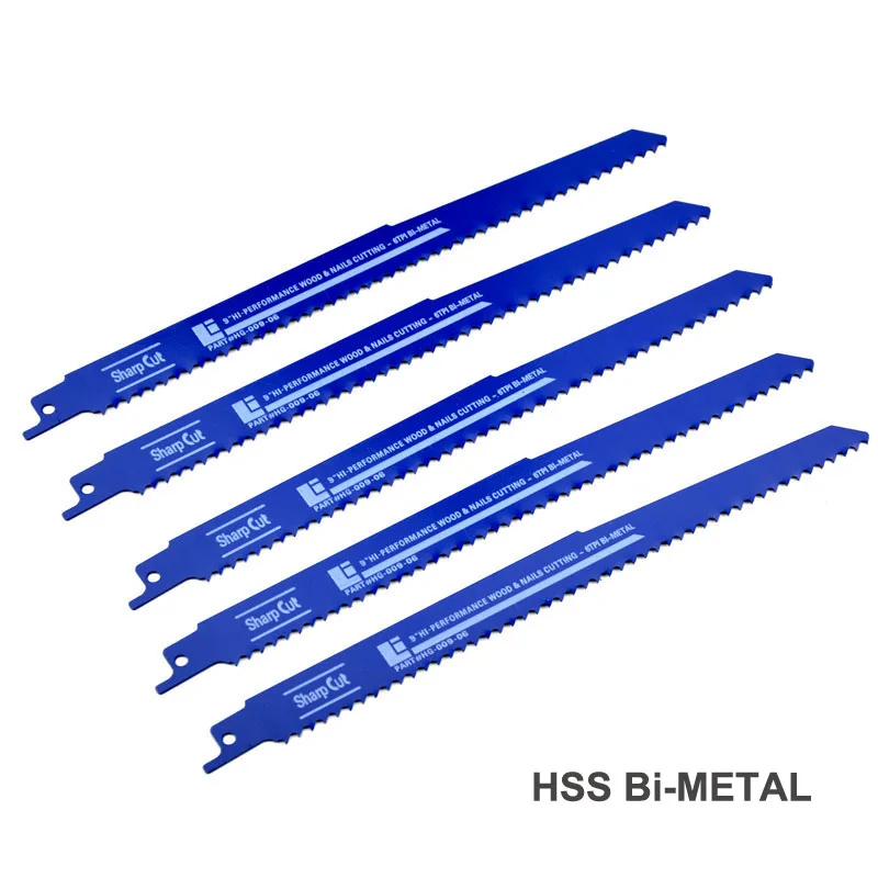 5 Pack 9INCH 6TPI High Carbon Steel Reciprocating Saw Blade Fast Wood Cutting  DIY Tools Garden Pruning Sabre Saw Blade