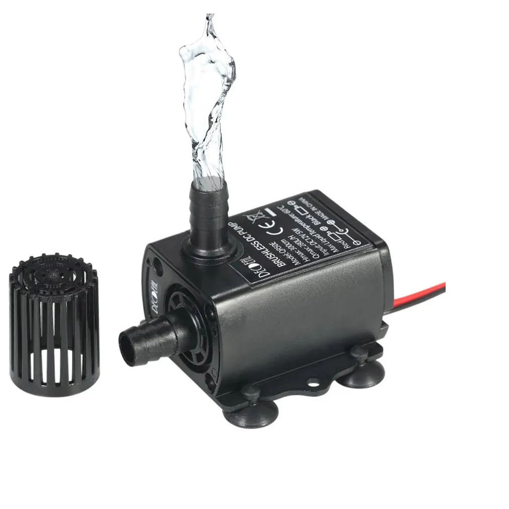 Ultra-quiet Mini DC5V 4.8W 300L/H Lift 300cm Brushless Water Pump Waterproof Submersible Fountain with Flow Adjustment