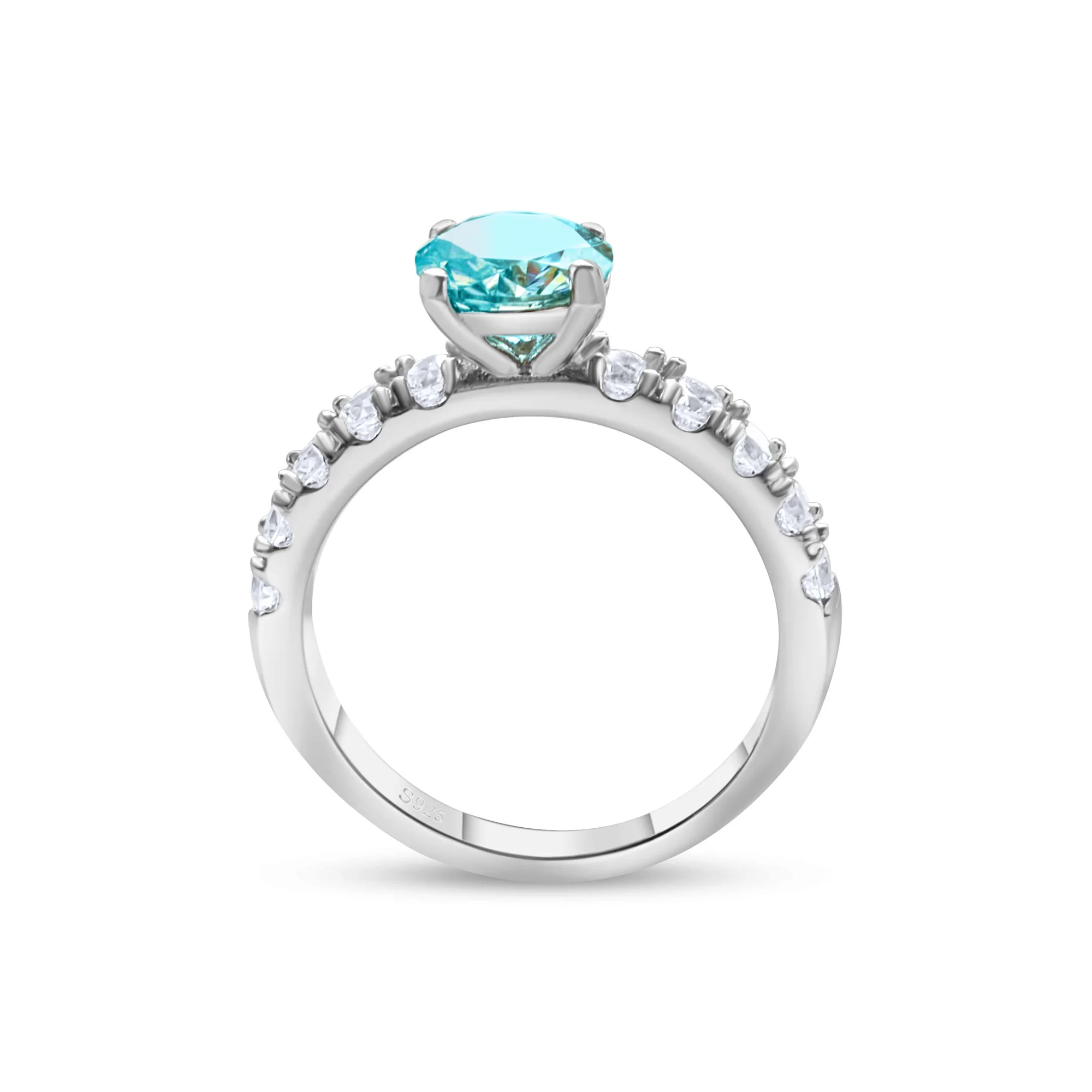 1,0 Karat Moissanit-Ring im schlichten Design mit 4 Krallen aus S925 Sterlingsilber, Verlobungsring für Damen, modischer edler Schmuck, Geschenk – Detail 3
