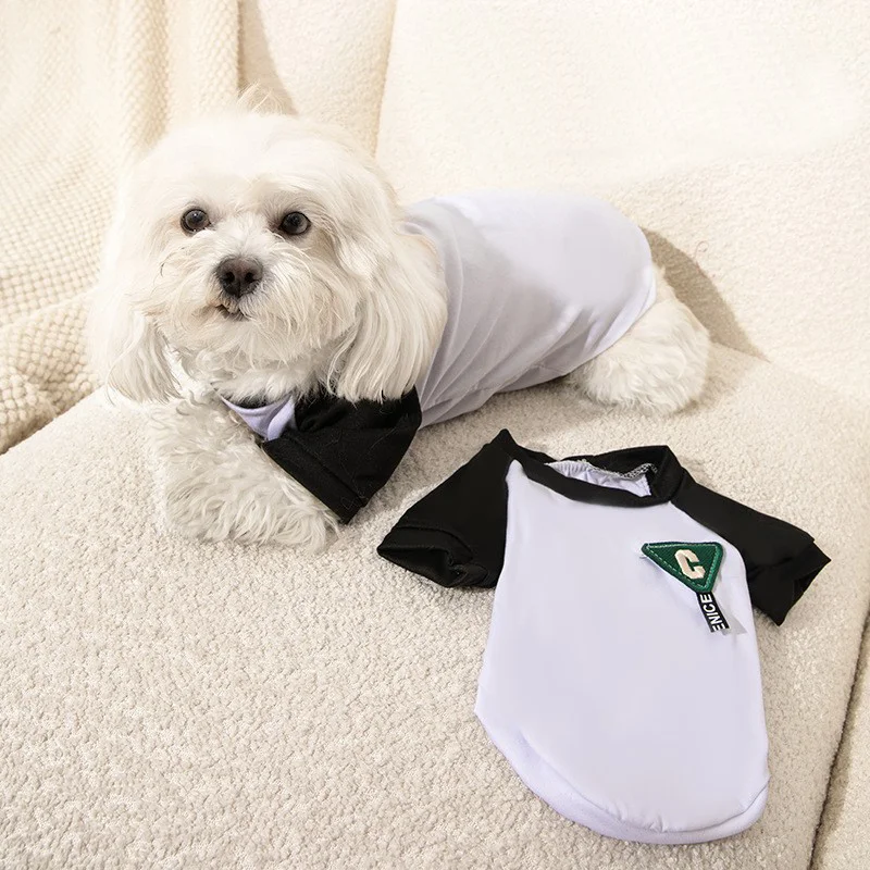 Pet Cat Dog Clothes Breathable and Cool Sailor Clothes for Spring and Summer Small and Medium-sized Dog Shirts