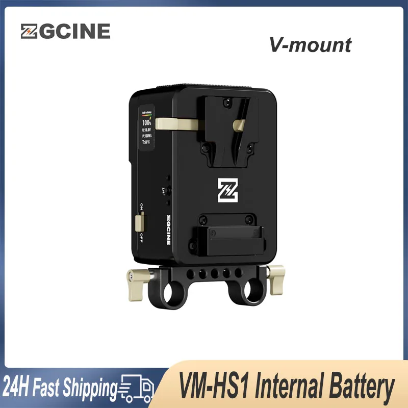Zgcine VM-HS1 bateria interna hot-swap v-mount vattery placa suporte USB-C pd 65w carregamento rápido com tela para câmeras bateria