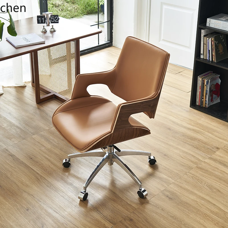 WL chair swivel chair leather office home comfortable sedentary chair boss light luxury