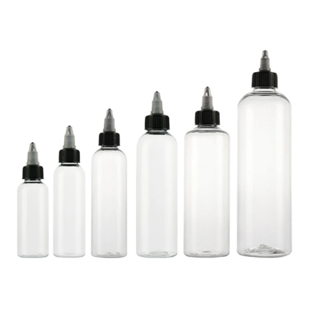 10 Uds 30/60/100/120ml botellas de pigmento de tinta de aerógrafo de tatuaje transparente reciclable contenedor de botella vacía para Color de tinta de tatuaje
