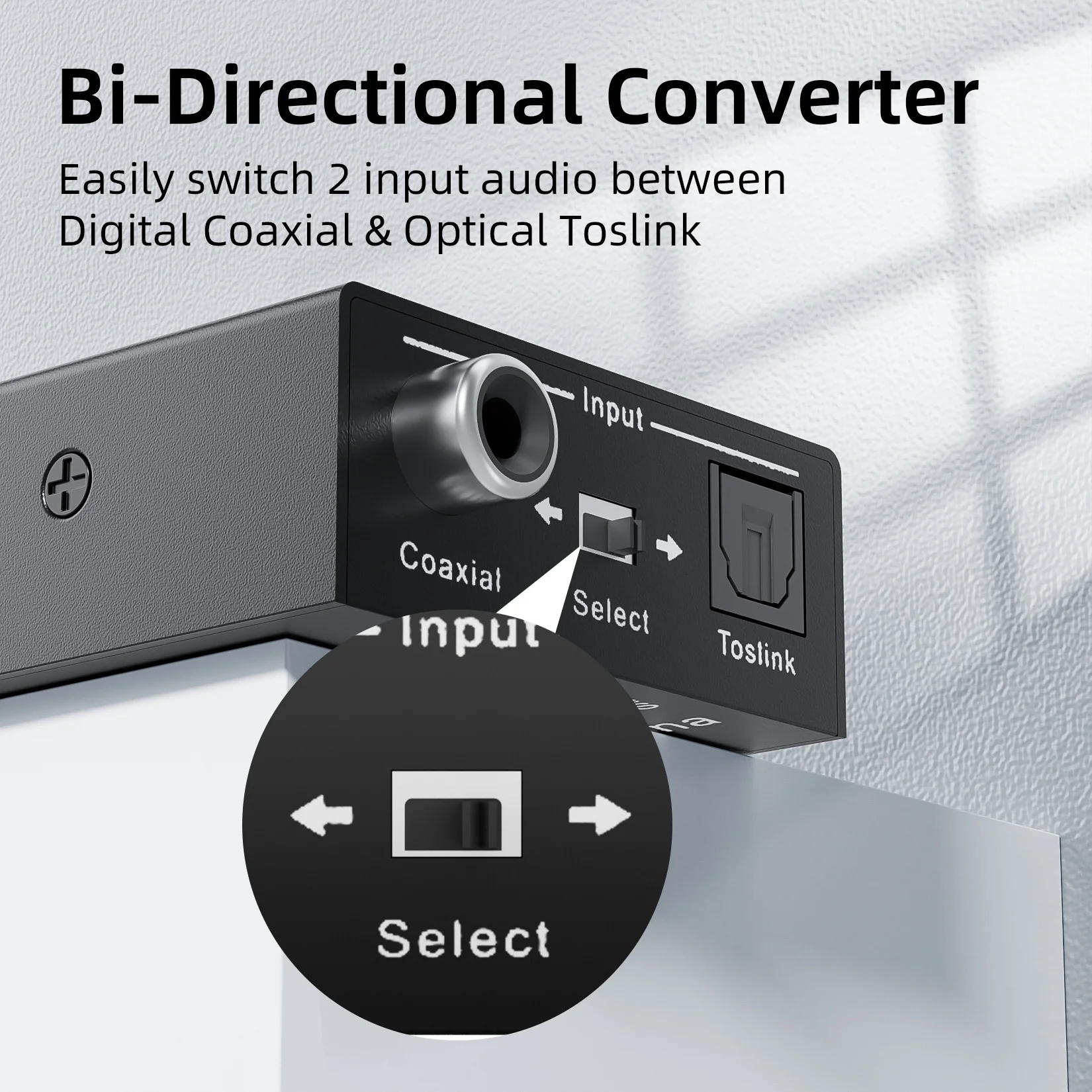 Digital audio converter Bi-directional RCA Digital coaxial to optical toslink converter Optical SPDIF Toslink to Coaxial