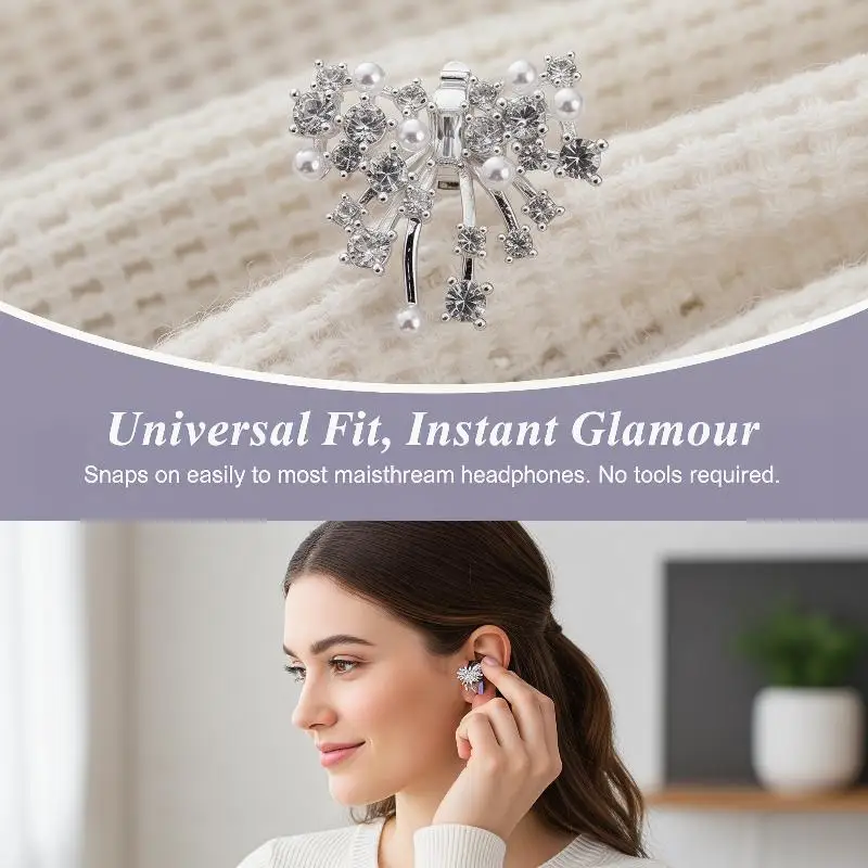 Stylish Earphone Clip Bluetooth Enhanced for Headphone Personalization and Decoration