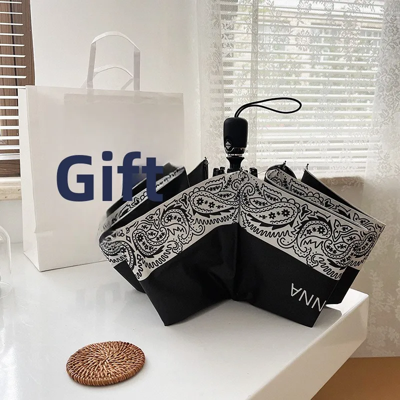 

Automatic Sunshade Umbrella Women's Sun Protection Black Glue Rain And Sun Dual Purpose Foldable Sun Blocking Umbrella