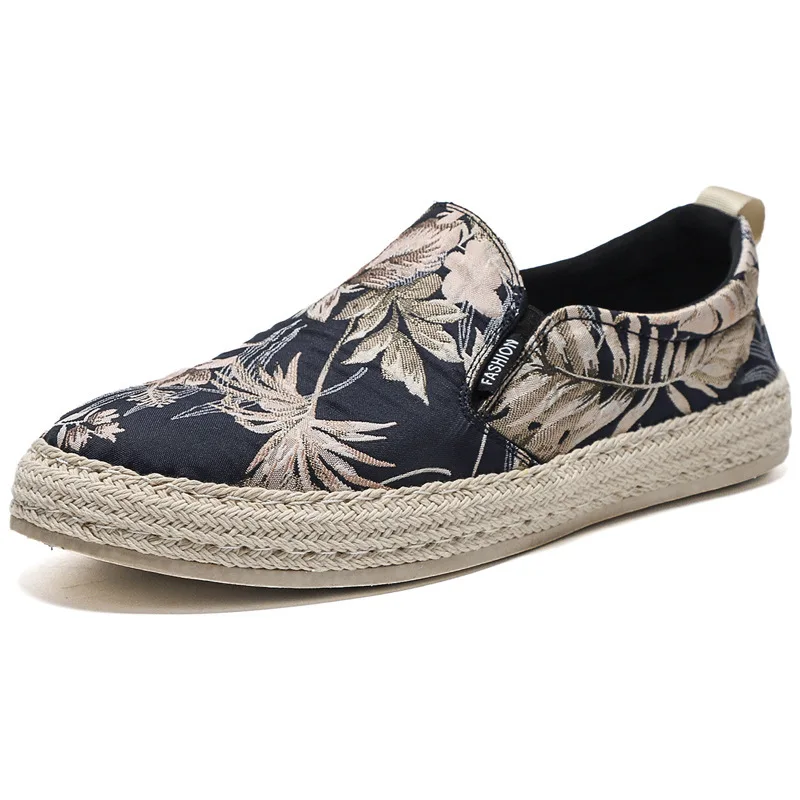 

2025 Fisherman's and Chef's shoes trendy casual shoes for men low cut breathable umbrella cloth pattern one foot on men's shoes