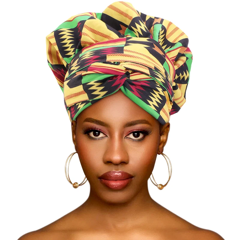 New Women African Print Turban Hat Satin-Lined Head Wraps Vintage Lace Up Headscarf Beanies Bandanas Sleeping Cap For wedding