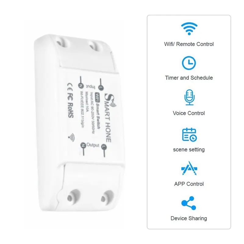 B52C 3X Smart Switch Tuya Smart Home Wifi Switch Phone Wireless Remote Control Timing Mini Switch Wireless Relay Module