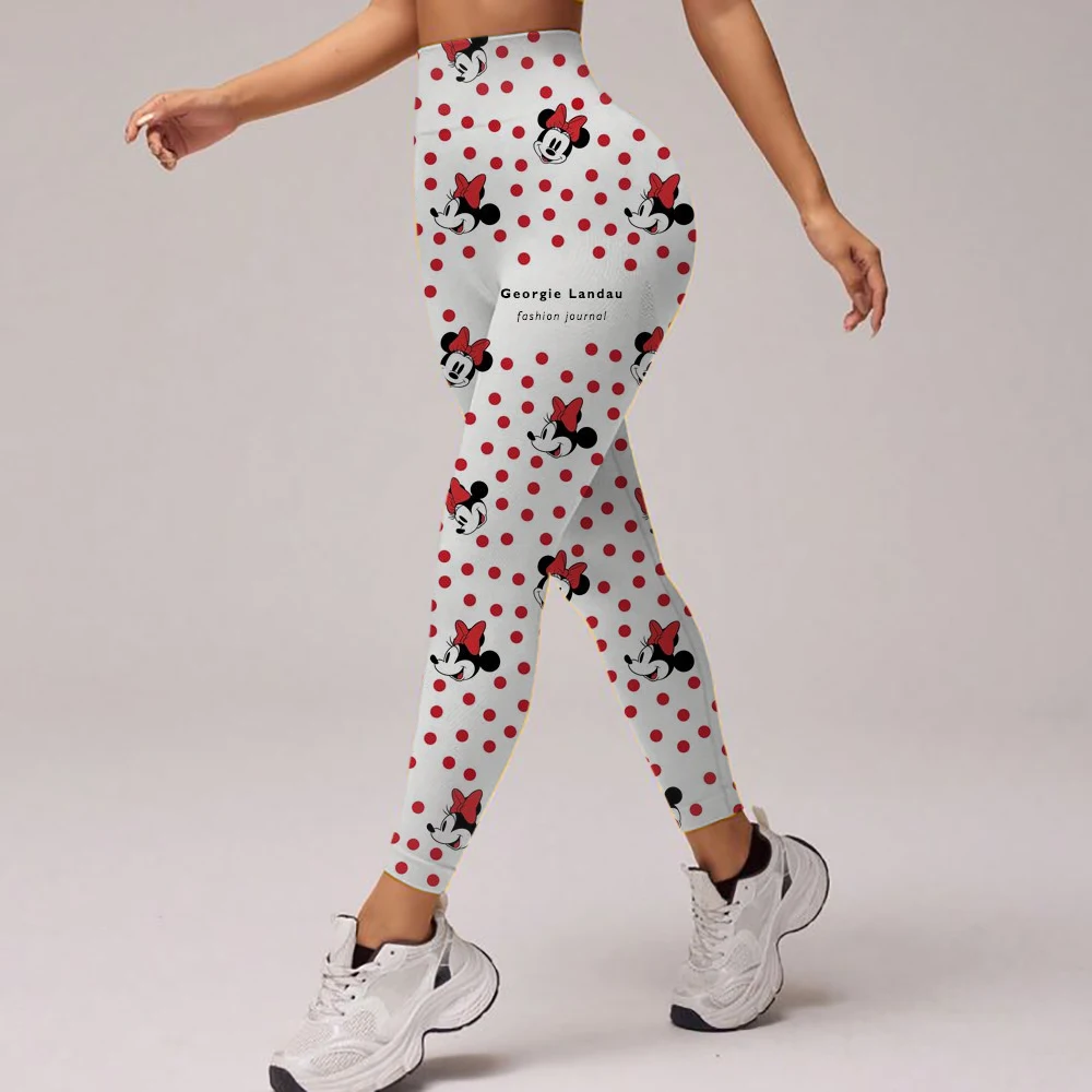 Women Gym Leggings Disney Mickey Mouse Minnie print Mujer Push Up Booty Pants Scrunch Sports Fitness High Waist Workout Yoga