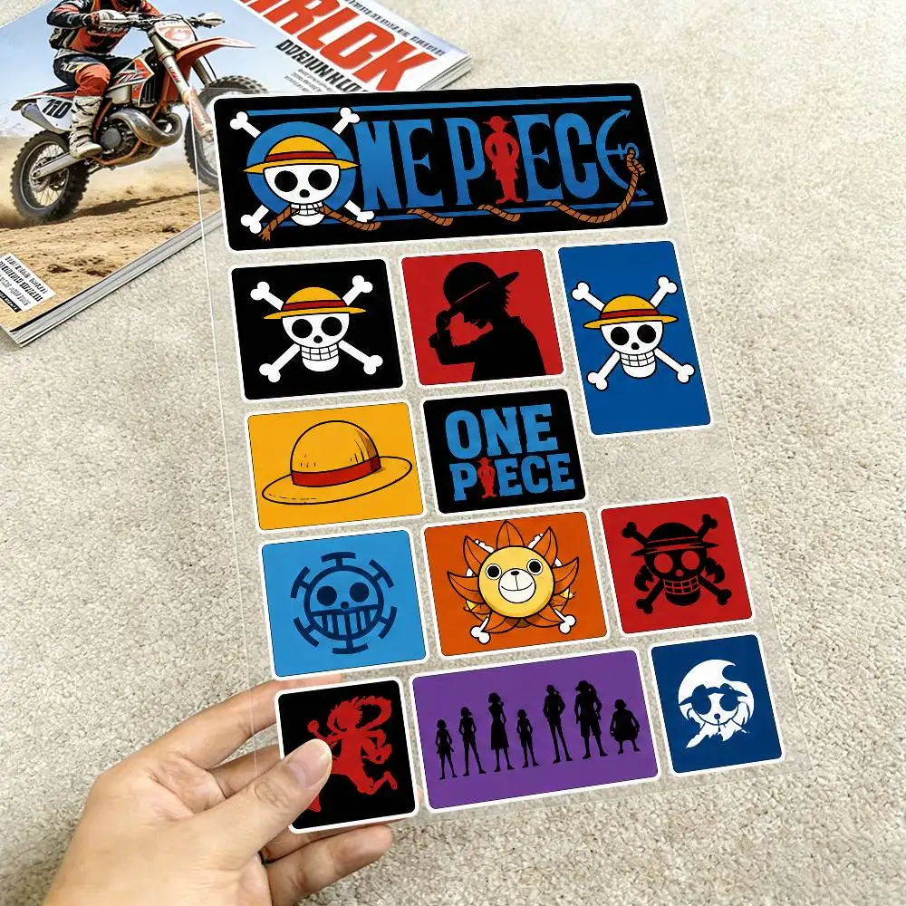 For ONE PIECE Motorcycle Reflective Stickers Waterproof Decals For Helmet Scooter Fuel Tank Toolbox Racing