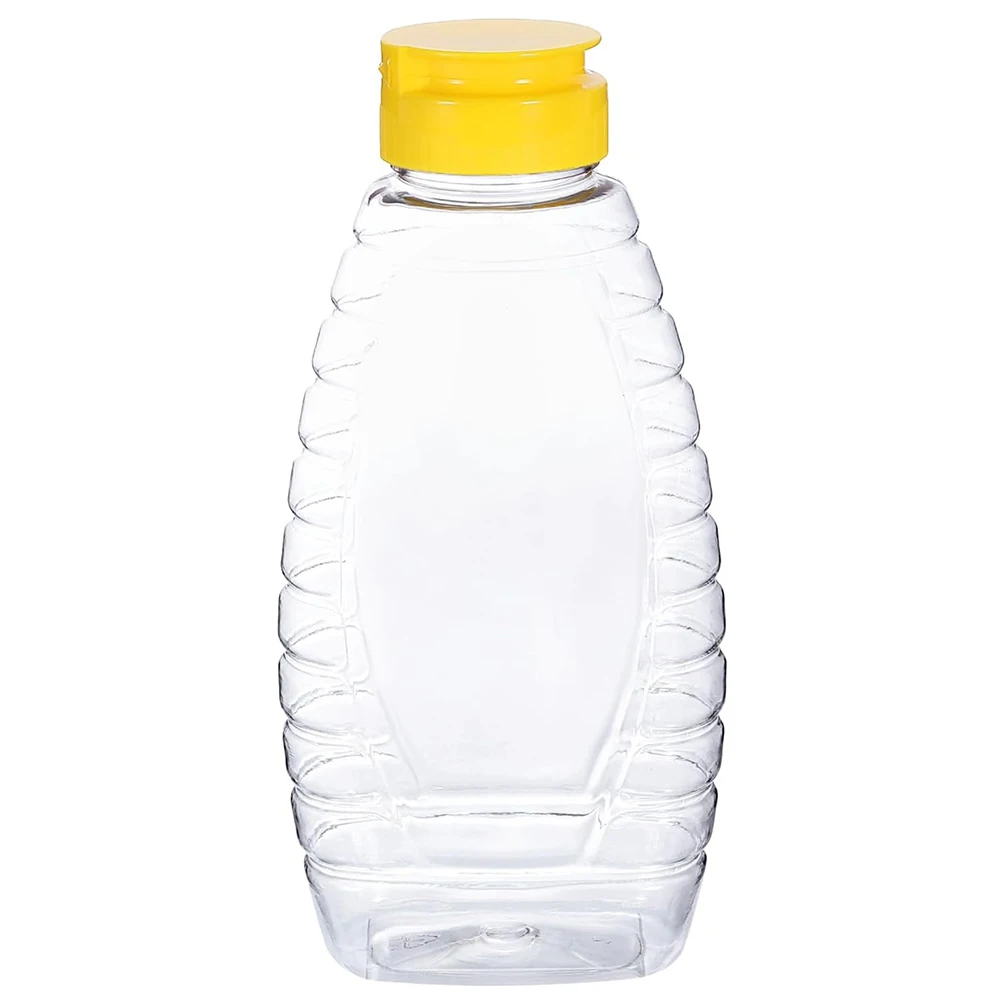 Distributeur de miel en plastique HI-Squeeze avec couvercle rabattable, bocaux illables quotidiens étanches pour le stockage et la préparation du miel, 2 pièces, 10oz