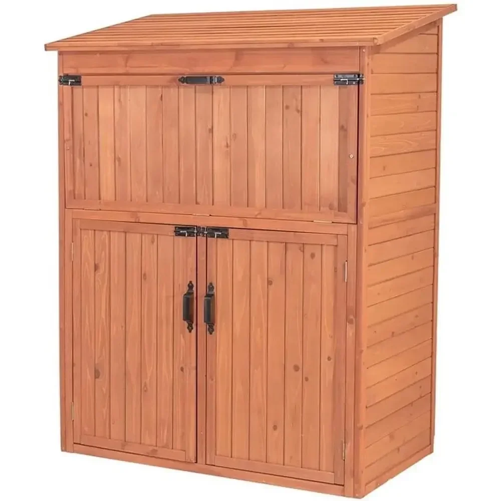 

SCT1753 Storage Cabinet with Drop Table - Brown - Large Outdoor and Indoor Veal Cabior Gardening, Garage - Tool Organizer with C