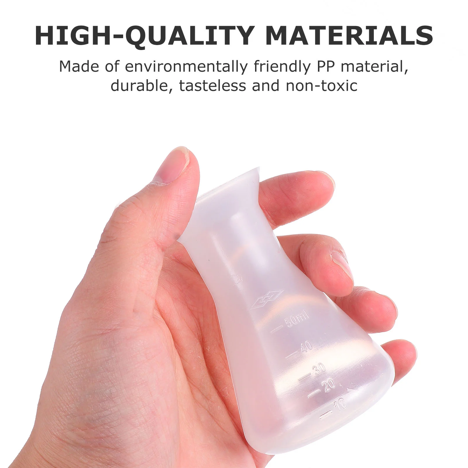 5 Buah Monitor Rak Komputer Labu Erlenmeyer Plastik untuk Macrame Pengantin Lab Pp Anak