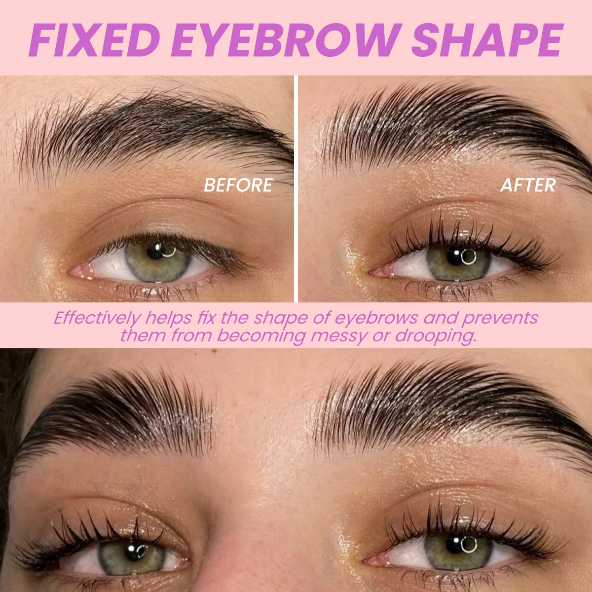 Texture douce, lustre tridimensionnel, imperméable, liquide coiffant pour sourcils, créant des sourcils sauvages naturels et impeccables, 1 pièce