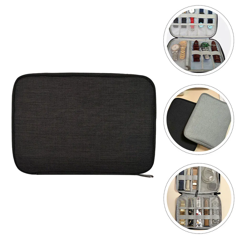 

1pc Elegant Storage Case 8 Grids Jewelry Gift Portable Travel Watch Case Decorative Display Box Household Watch Holder Desktop