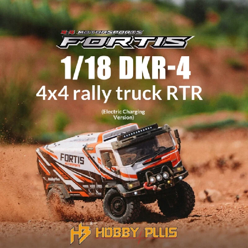 Hobby Plus 1/18 DKR-4 Fortis RC Off-Road Truck 4WD Electric RC Car Powerful Motor Openable Container Shell For Adult Hobbyis