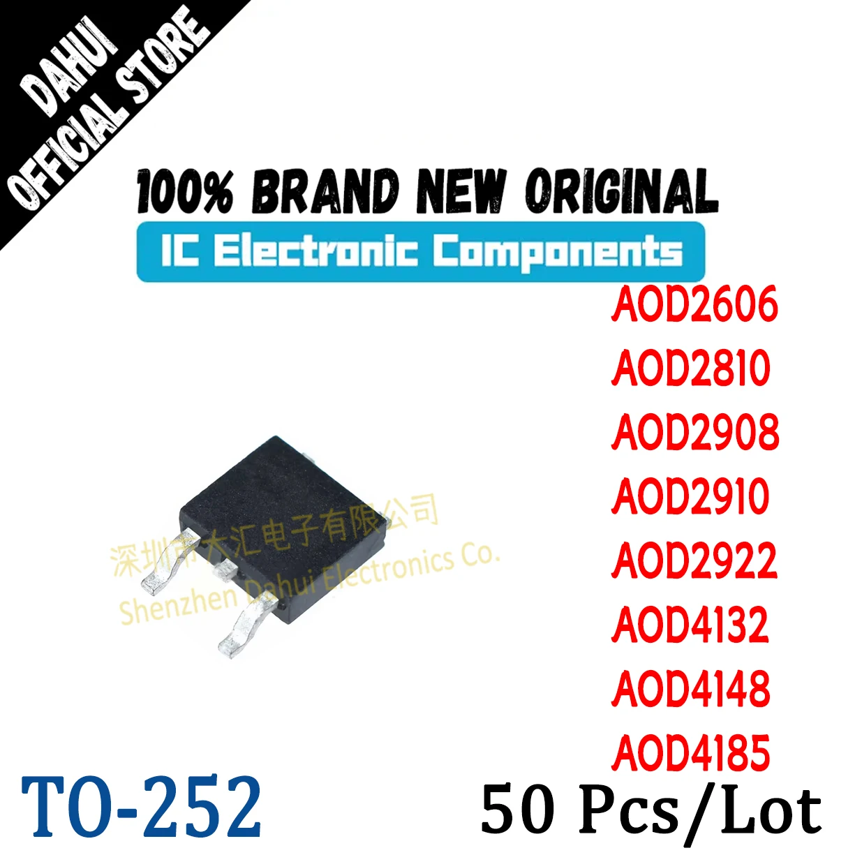 50Pcs AOD2606 D2810 D2908 D2910 D2922 D4132 D4148 D4185 AOD TO-252 New Original MOS FET