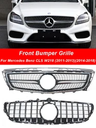 For Mercedes-Benz CLS W218 Car Styling Grille ABS Plastic Front Bumper Diamond Racing Grill Car Facelift Accessories 2011-2018