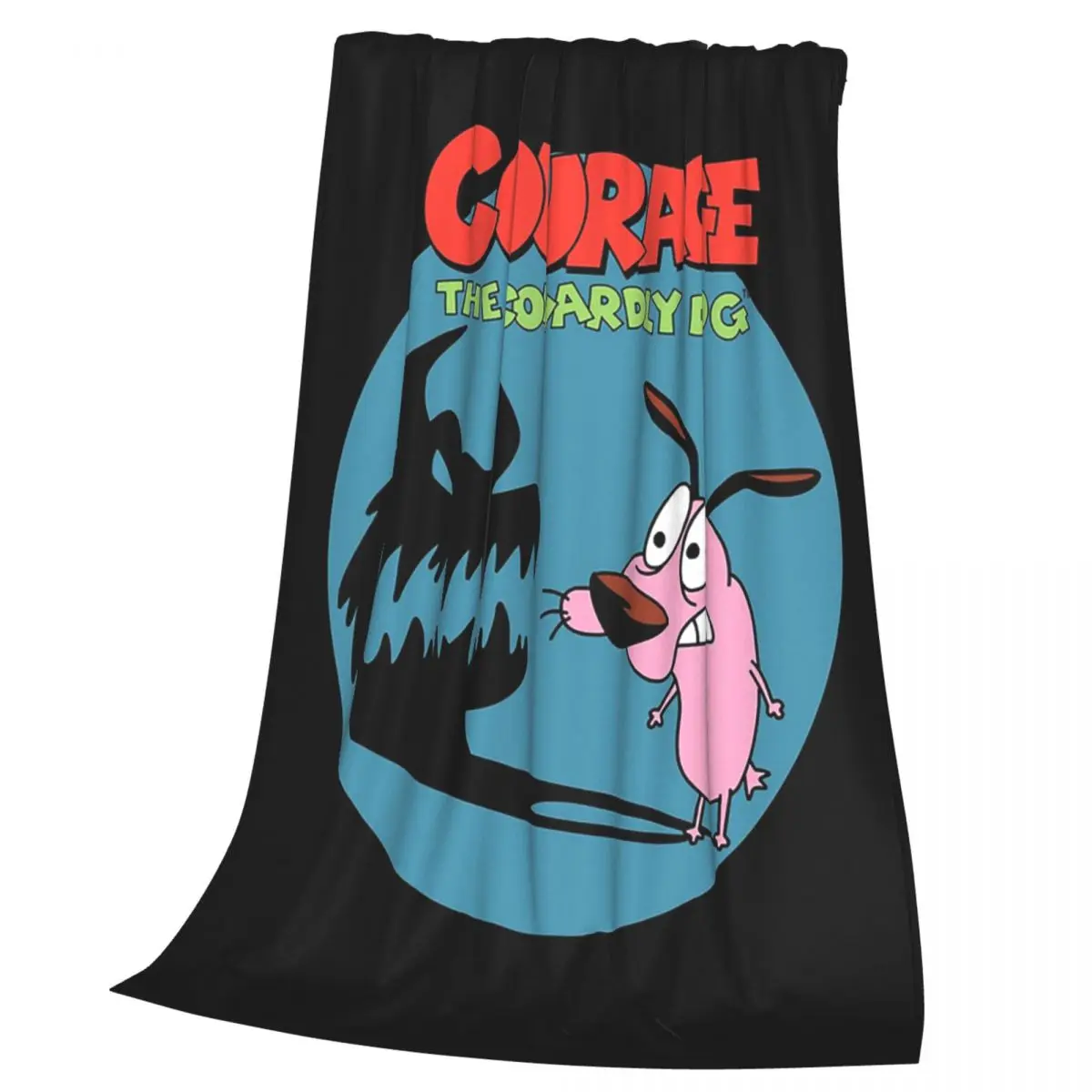 Courages The Cowardlys D.o.g Blanket Soft Warm Flannel Throw Blanket Cover for Bed Living room Picnic Travel Home Couch