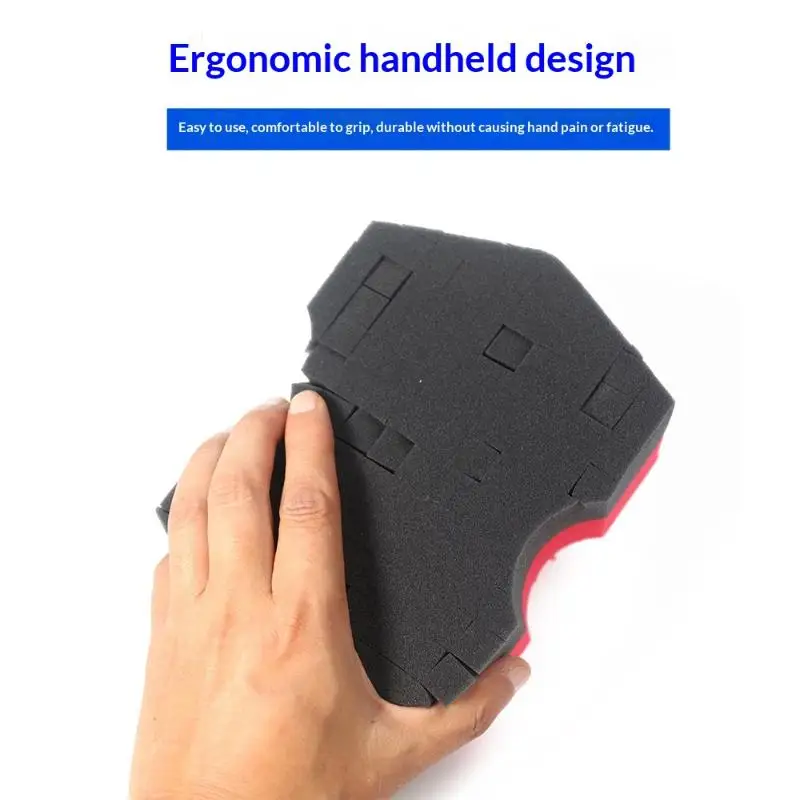 NEW HOT! Double Side -Cut Red/Black Sponge 2.0 Better Grip And Access Tight Spaces For Rinseless Car Wash