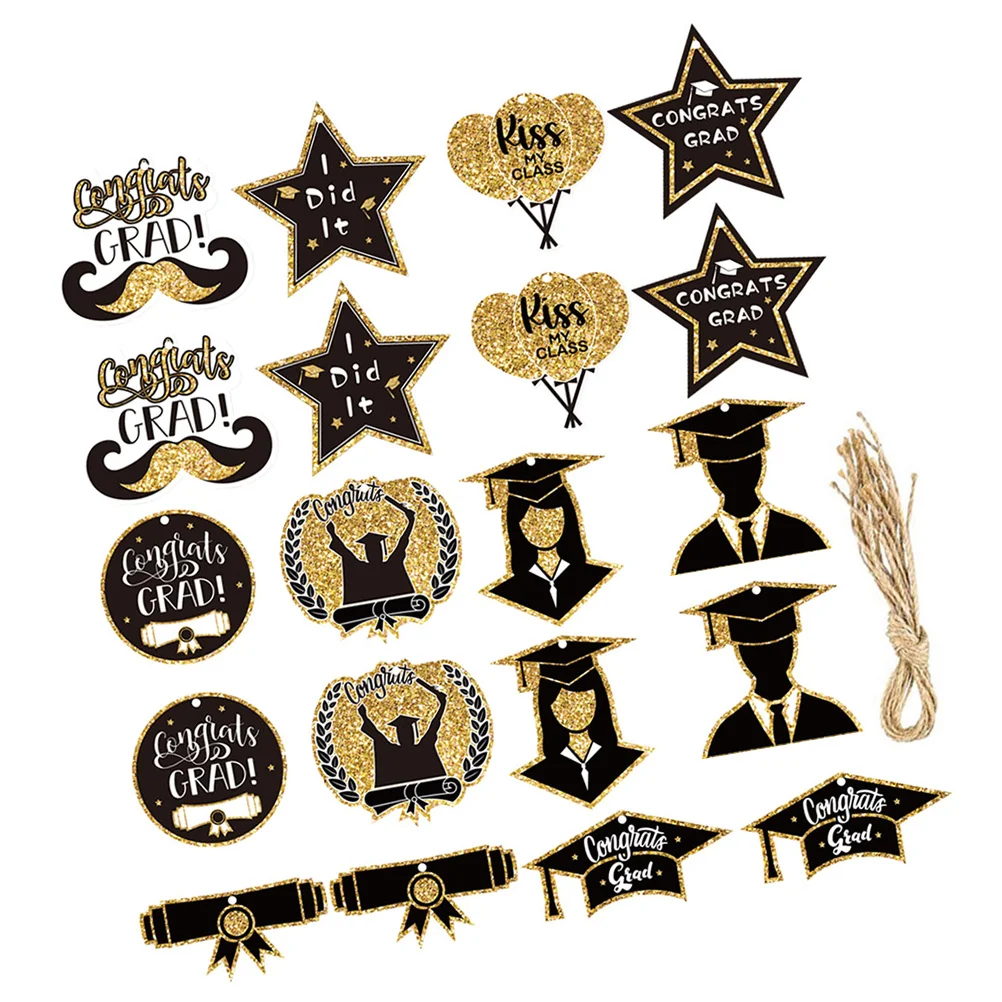 1 مجموعة التخرج معلقة قلادة الجوت حبل حفلة التخرج الديكور ساحة جدار الباب شنقا زخرفة